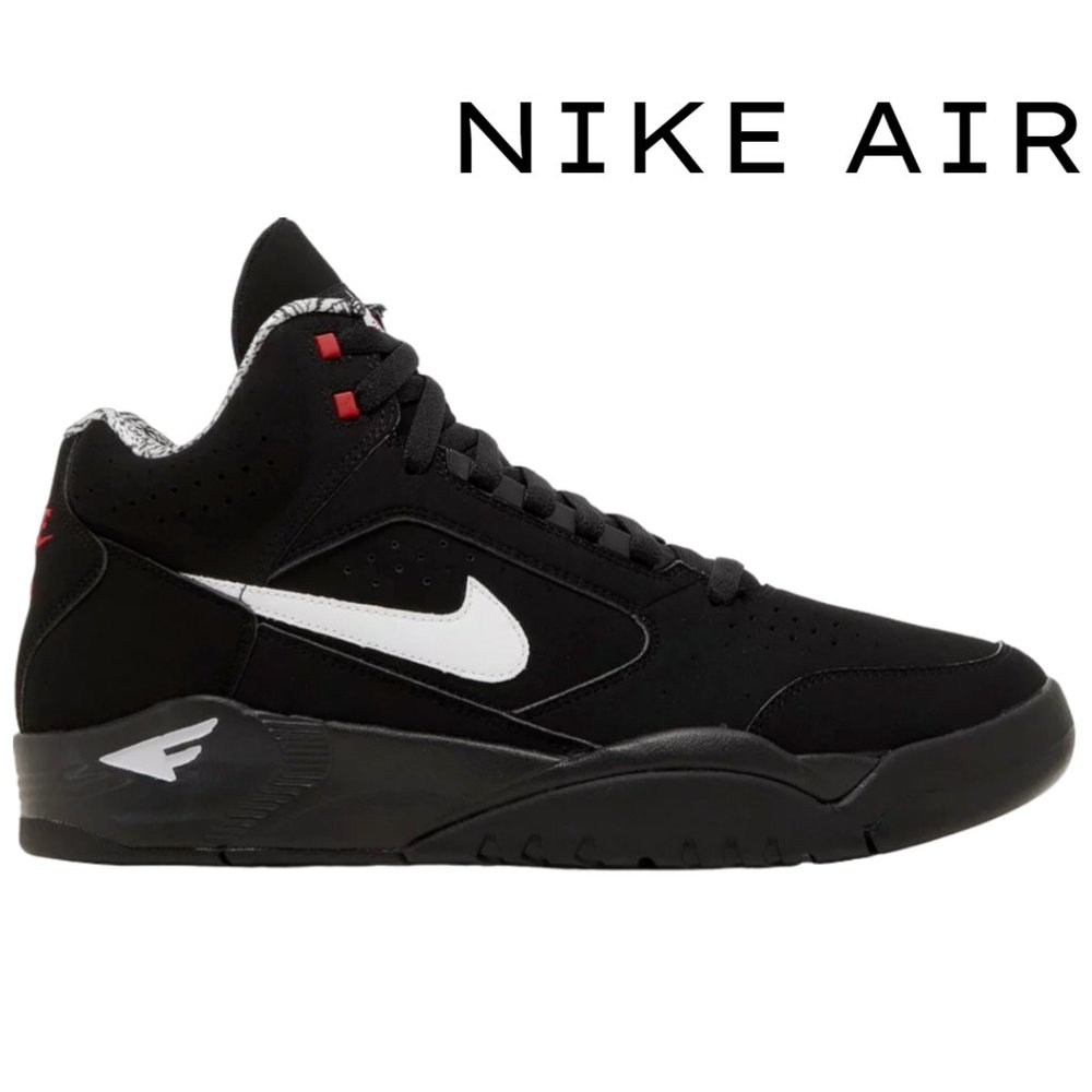 NEWNike Air Flight Lite II Mid Varsity Red White Black Bucketball Shoes Men